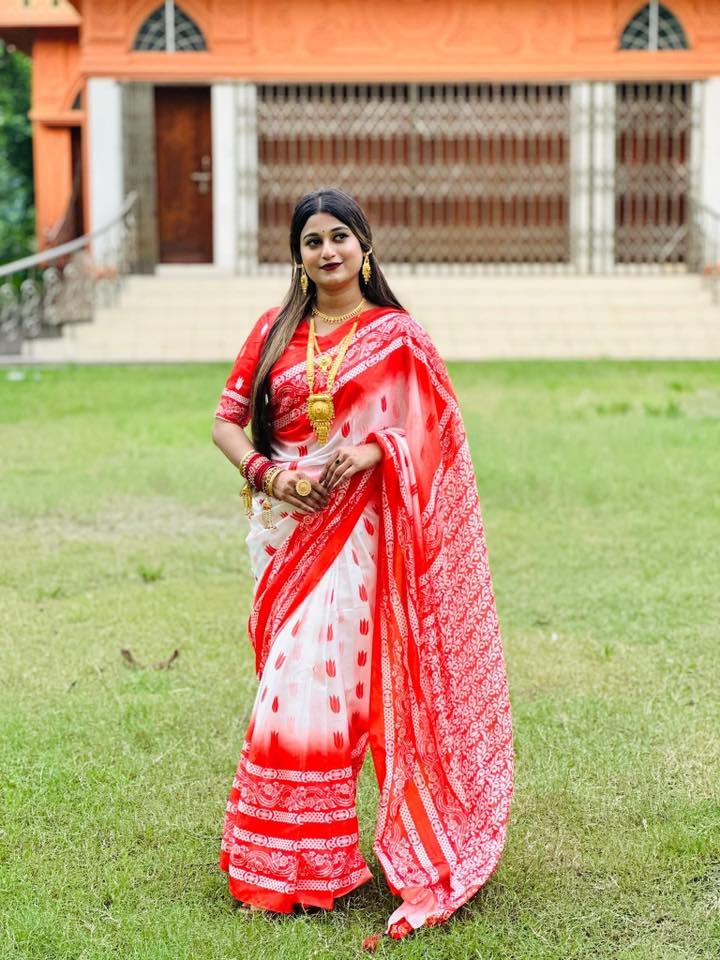 Chanderi silk sharee with blause pcs